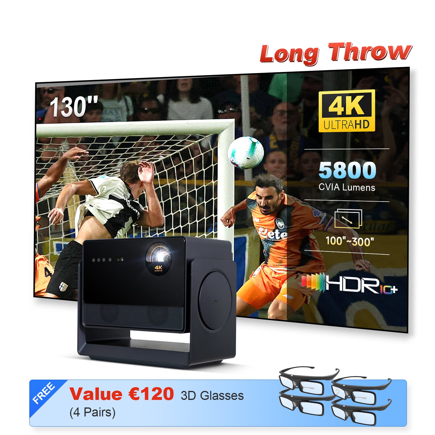 Dangbei S7 Ultra Max Triple 4K Laser Projector 5800 CVIA Lm Dolby Vision ELRS Engine Full Auto Smart Projector