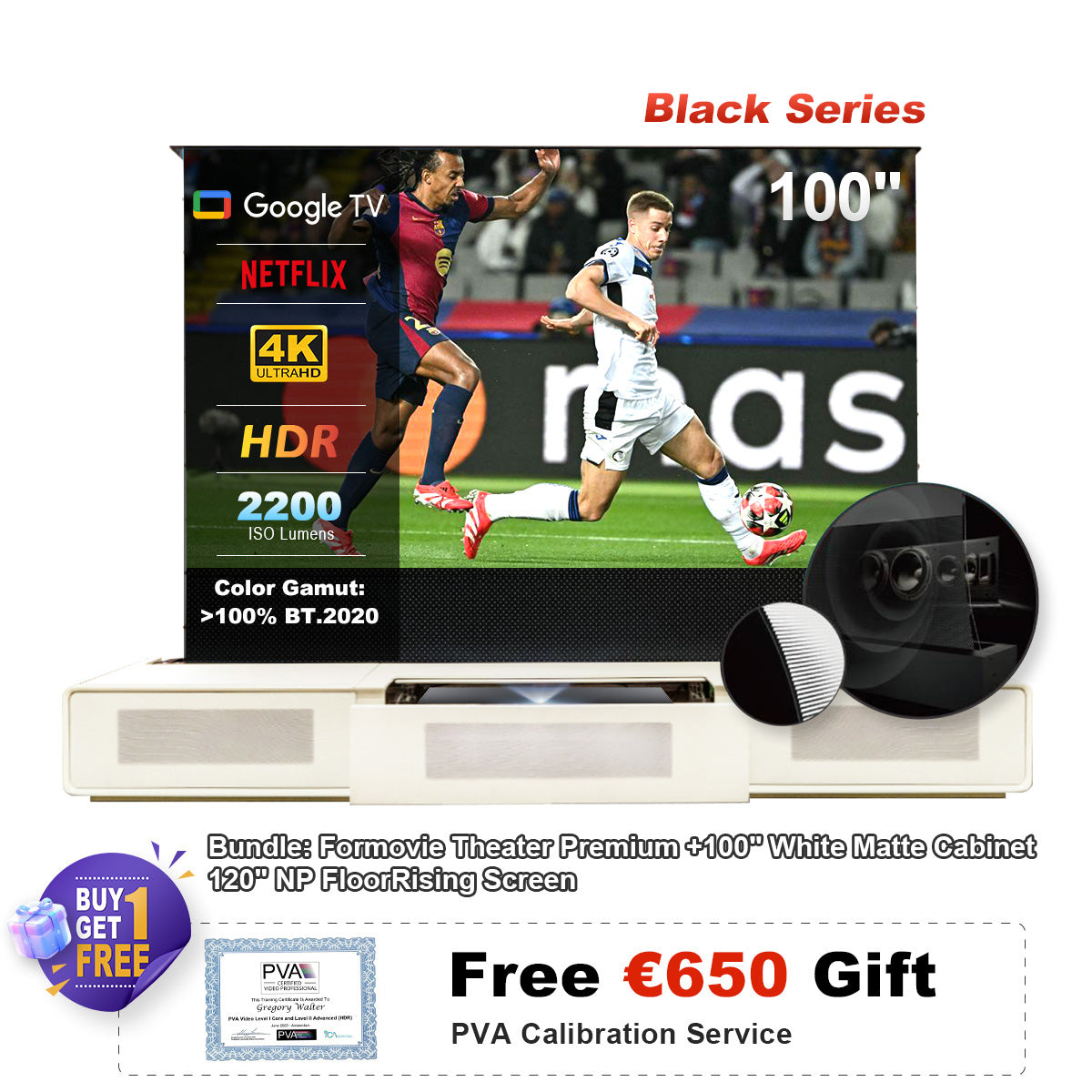 (Bundle) Shore Meuble de Projecteur Laser Ultra Courte Focale + Formovie Theater Premium