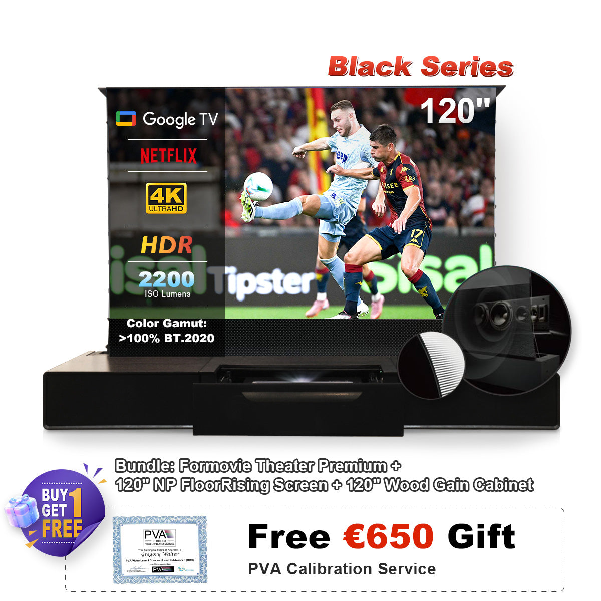 Formovie Theater Premium Bundle: 120" Screen + Cabinet