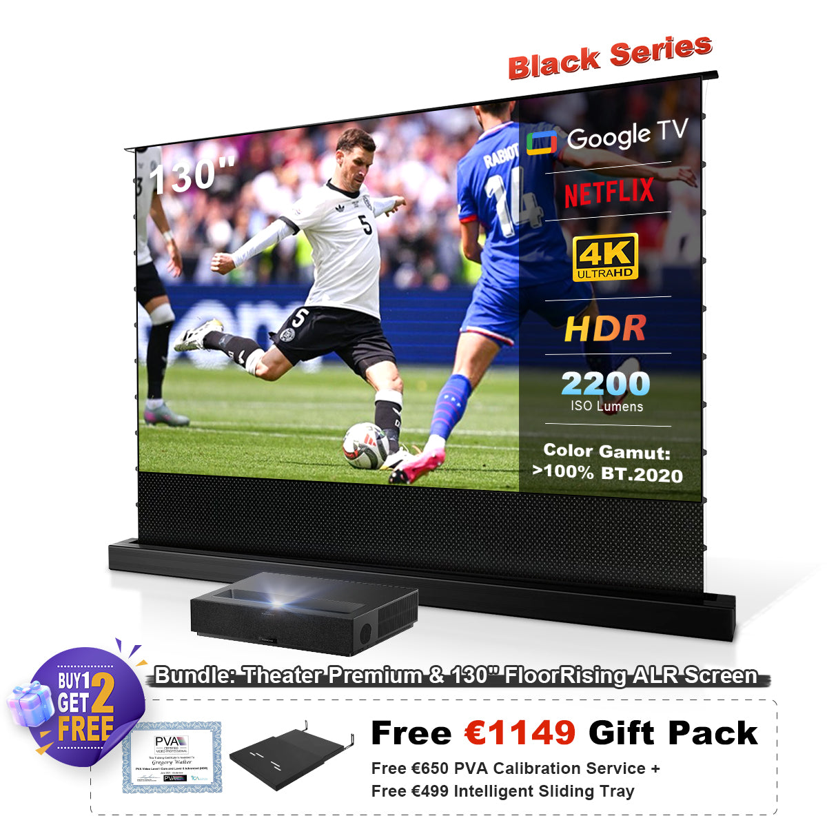 Formovie Théâtre Premium Triple Laser 4K TV ultra courte focale Vidéoprojecteur