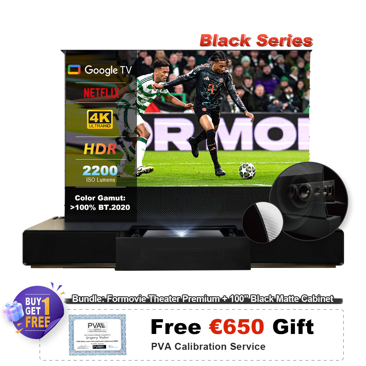 Formovie Théâtre Premium Triple Laser 4K TV ultra courte focale Vidéoprojecteur