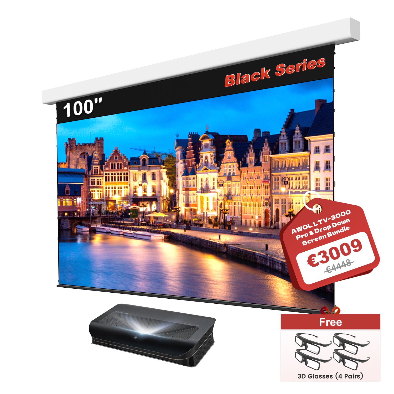 Awol Vision 3000 Pro 4k 3d Ltv Triple Laser Vidéoprojecteur