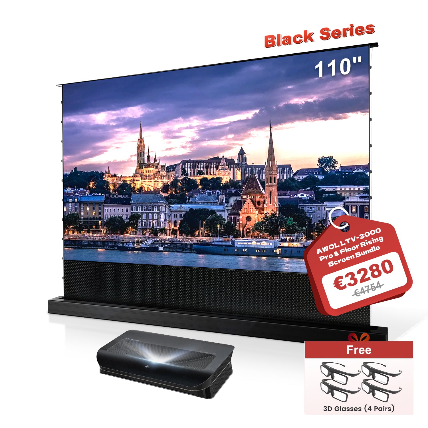 Awol Vision 3000 Pro 4k 3d Ltv Triple Laser Vidéoprojecteur