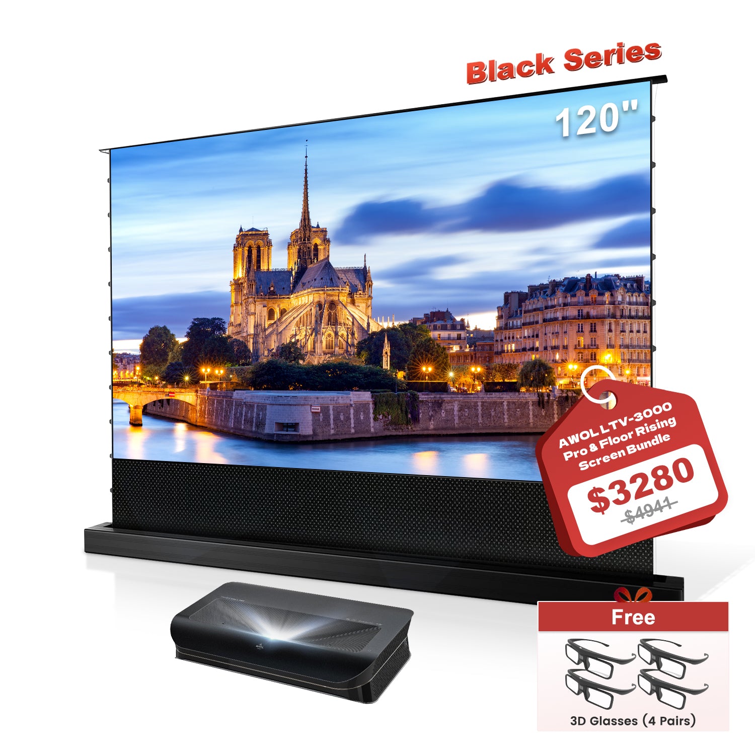 Awol Vision 3000 Pro 4k 3d Ltv Triple Laser Vidéoprojecteur