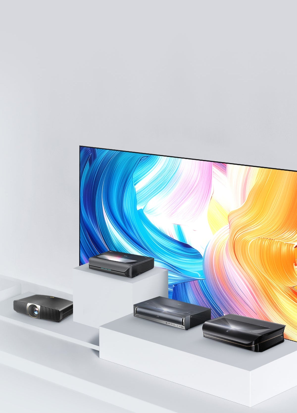 Universal UST projector screen compatible with Hisense, AWOL, BenQ, and major brands for cinema-quality home theater.