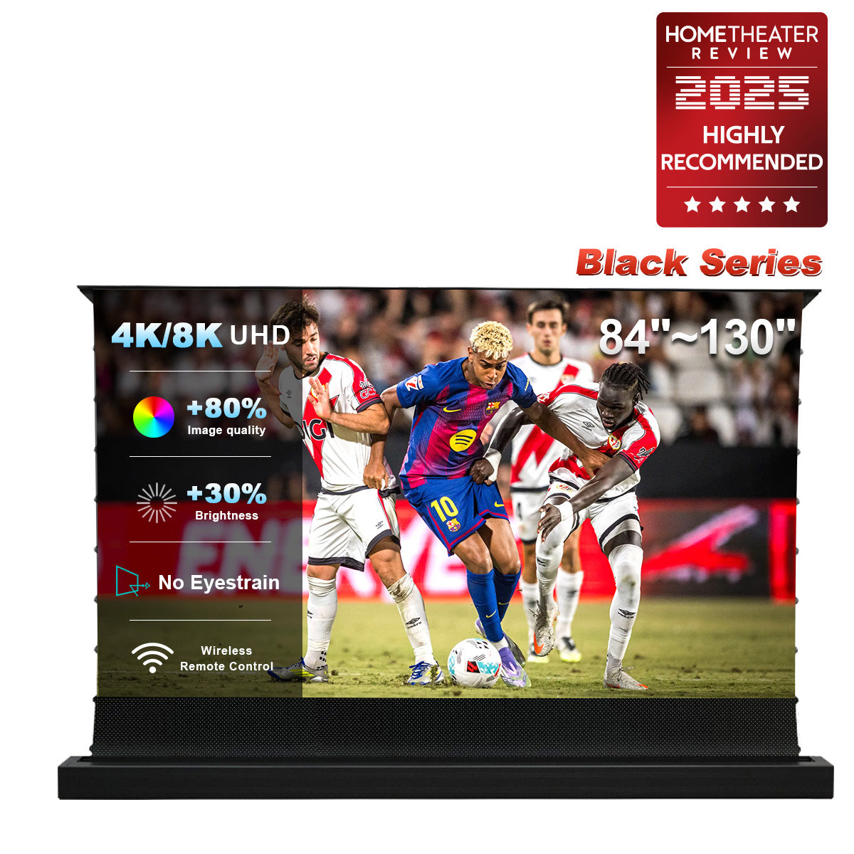 84''-130'' Nothing Projector Black Series Motorisé Motorisé Du Sol Écran Pour ultra courte focale Vidéoprojecteur