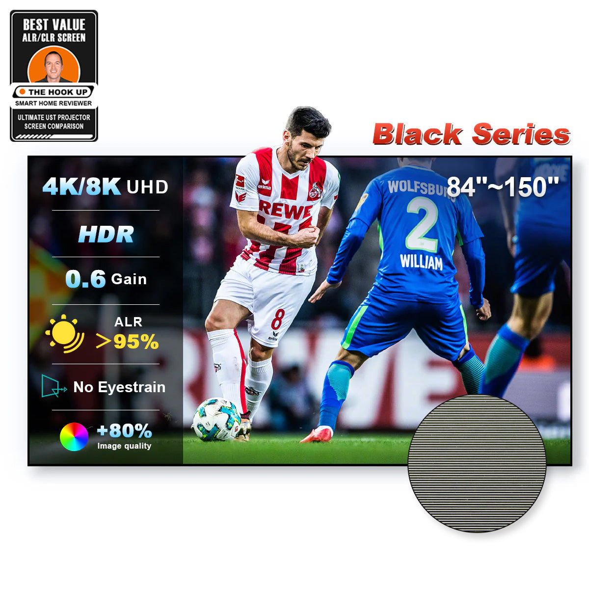 84''-150'' NothingProjector Black Series ALR/CLR Ultra Short Throw Projector Screen