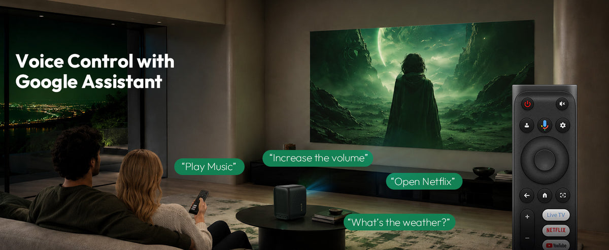 Voice control with Google Assistant on the Xming Page One projector