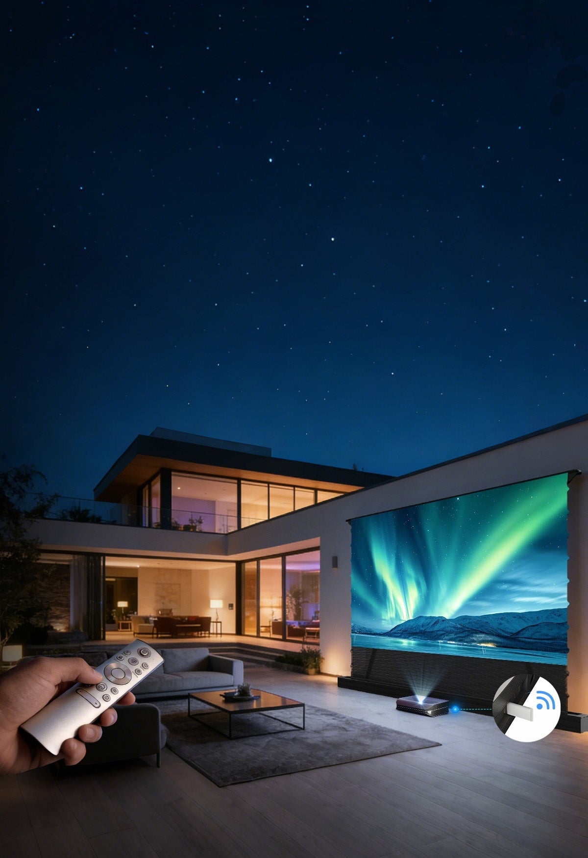 NothingProjector PET Crystal Classic ALR Screen Features Projector Sync for Automatic Rise and Fall via USB Trigger Connection