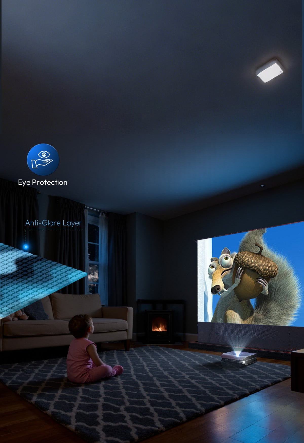 anti-glare layer for nothing projector alr screen reduces glare offers eye protection and comfortable long viewing