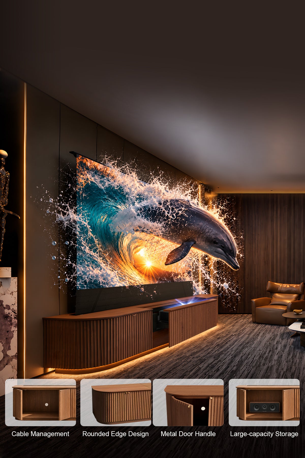 NothingProjector Milo laser TV cabinet — Refined Craftsmanship in Every Detail