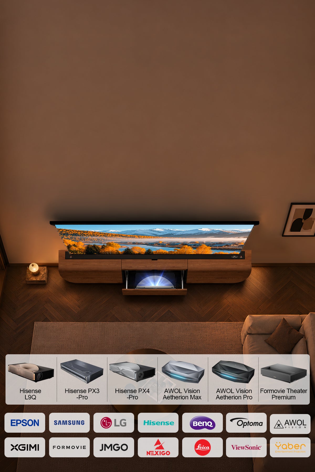 NothingProjector Milo laser TV cabinet — Universal Compatibility for Your Laser TV Cabinet