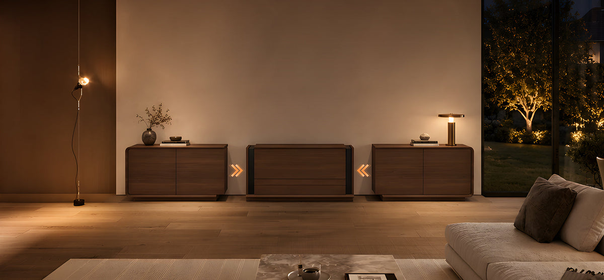 NothingProjector Walnut laser TV cabinet — zero assembly