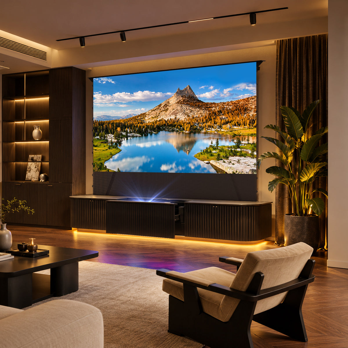 NothingProjector Milo laser TV cabinet in black, view 01