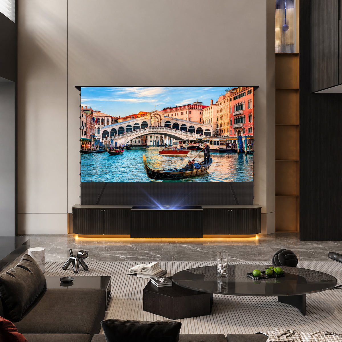NothingProjector Milo laser TV cabinet in black, view 03