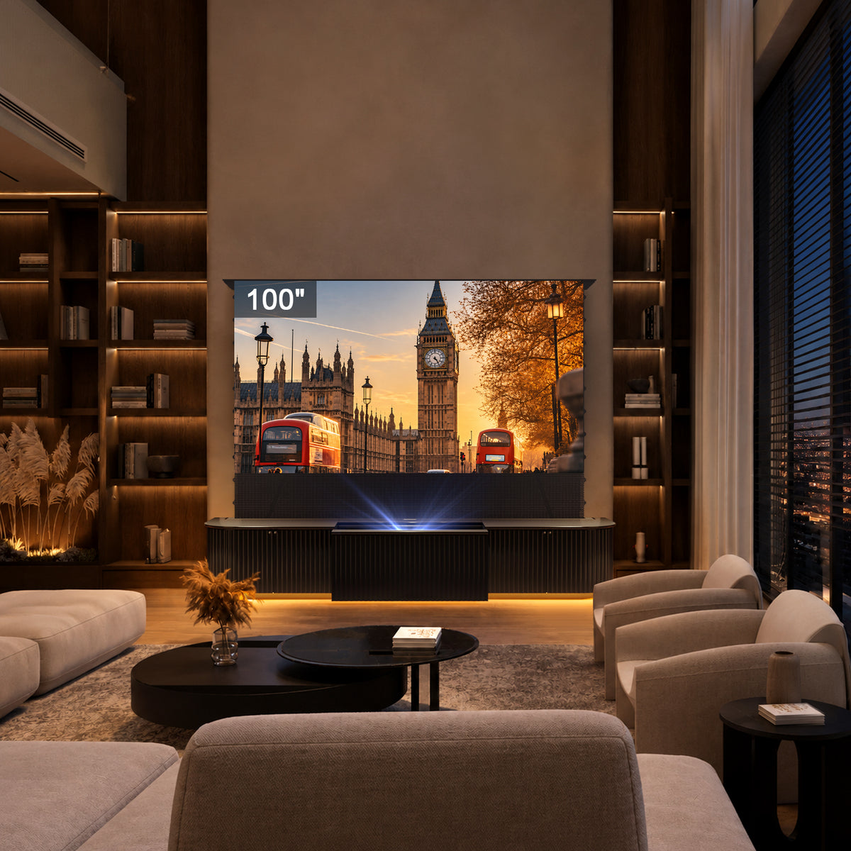 NothingProjector Milo laser TV cabinet in black, 100 inch