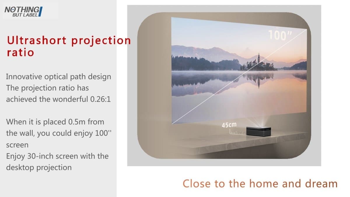 P9 Portable Combined LED Ultra Short Throw Projector - Nothingprojector