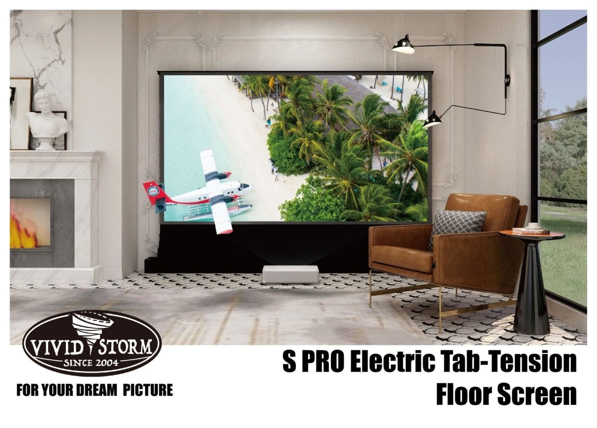 Vividstorm screen gray color UST S Pro 4K HD 3D anti light motorized laser floor rising projector alr screen - Nothingprojector