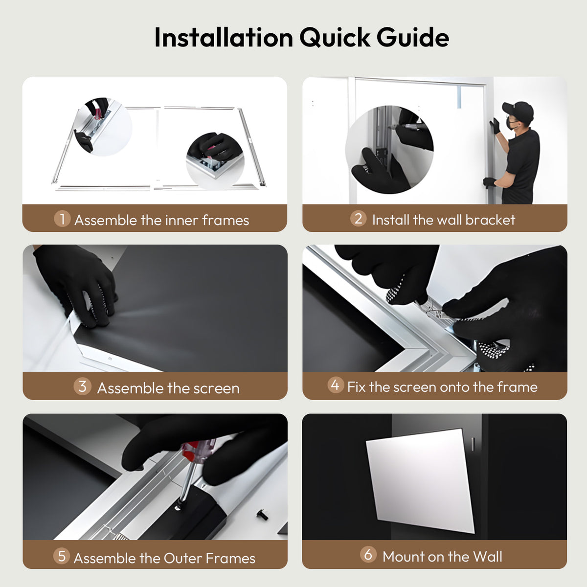 100''-120'' NothingProjector Matte White Fixed Frame Screen For Long/Short/UST Projector