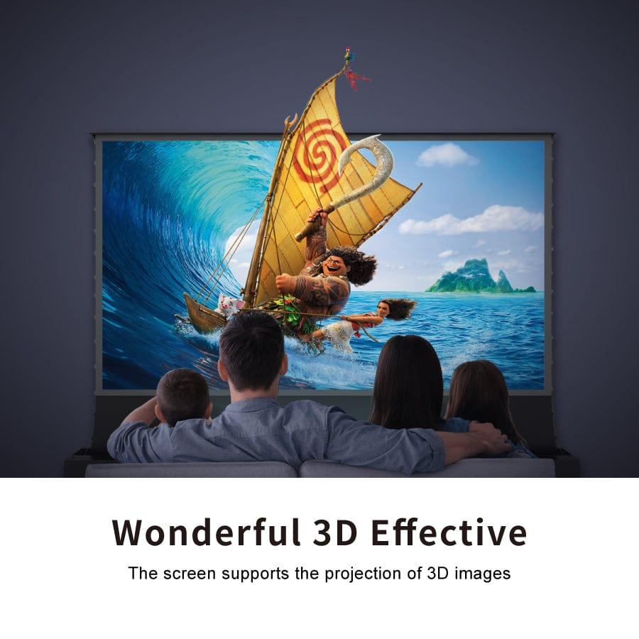 72"-120Zoll VividStorms Pro Motorized Spannungsboden steigende UST -AL -Projektor leinwand