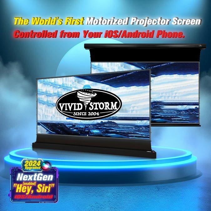 72"-120Zoll VividStorms Pro Motorized Spannungsboden steigende UST -AL -Projektor leinwand