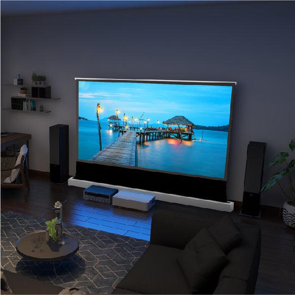 72"-120Zoll VividStorms Pro Motorized Spannungsboden steigende UST -AL -Projektor leinwand