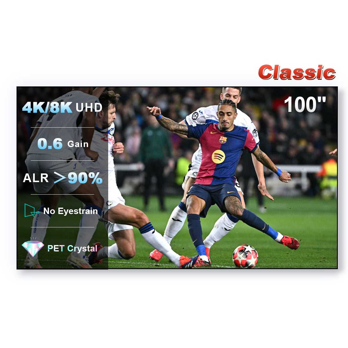 100''-150'' Nothing Projector PET Crystal Classic UST ALR Projector Screen