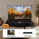 120" 2-in-1 Home Cinema System: Black Series Floor Rising Screen +Flat Pack Laser TV Cabinet for Immersive Viewing