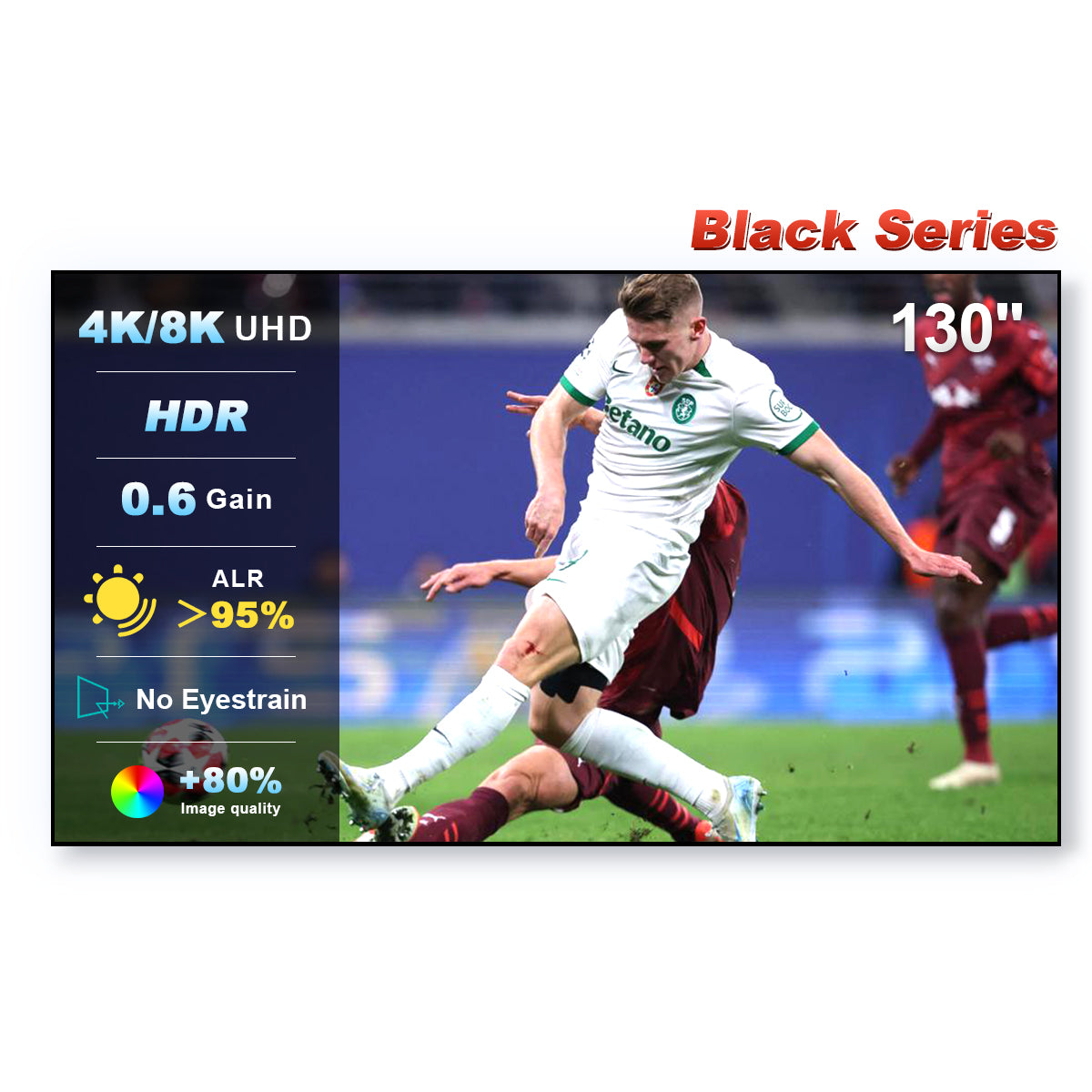 130'' NothingProjector Black Series ALR/CLR Schermo per proiettore a ottica ultra corta.