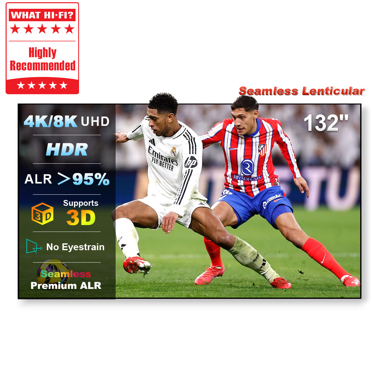 132 Inch NothingProjector Seamless Lenticular 4K UST ALR Projector Screen			