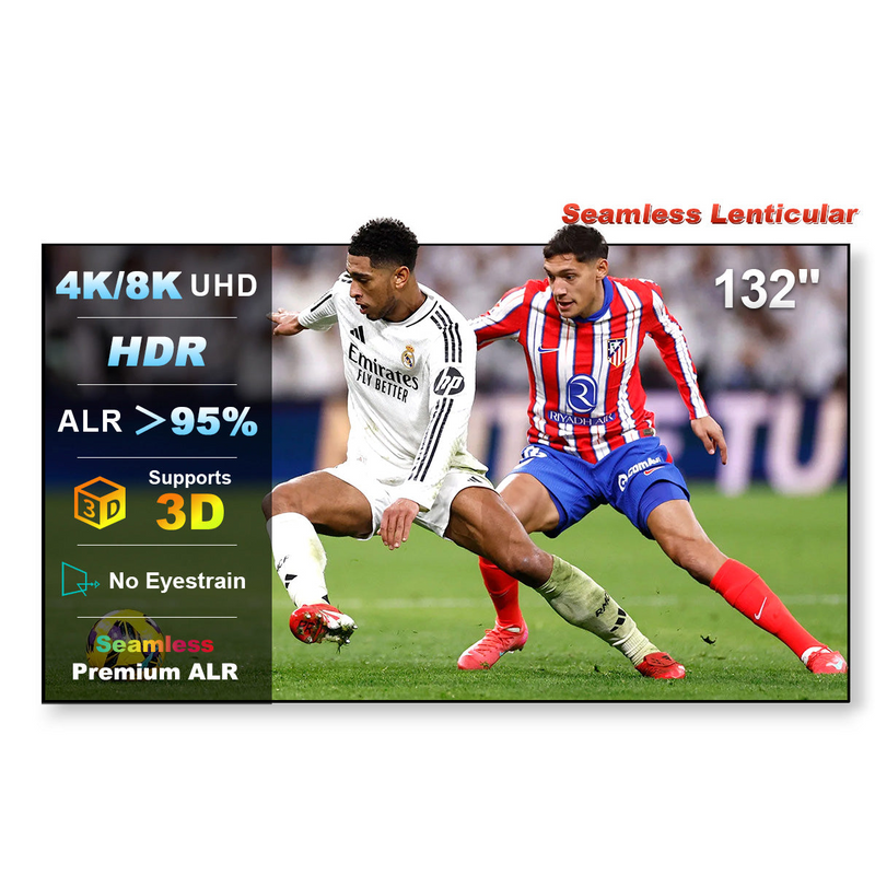 132 Inch NothingProjector Seamless Lenticular 4K UST 95% ALR Projector Screen