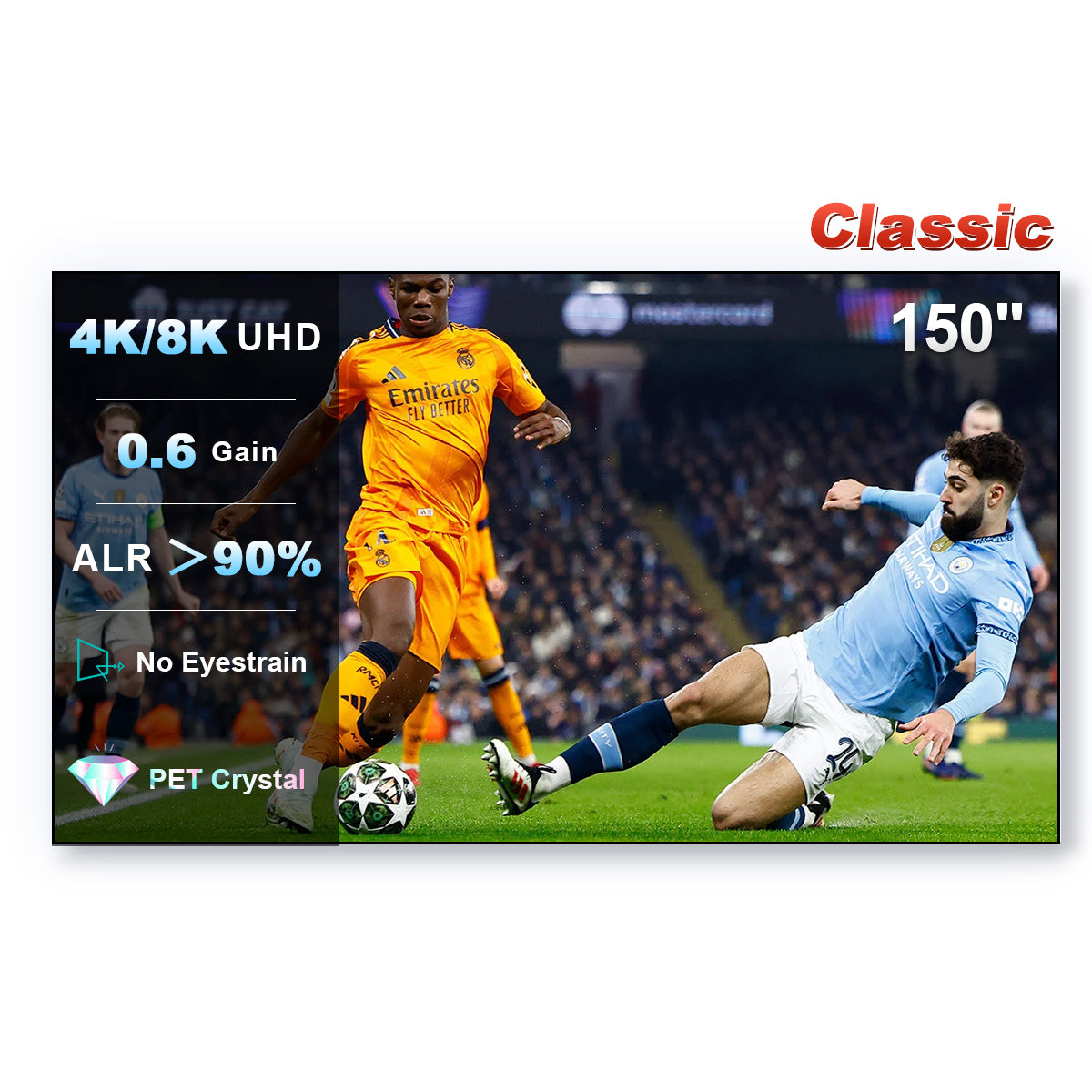 100''-150'' Nothing Projector PET Crystal Classic UST ALR Projector Screen