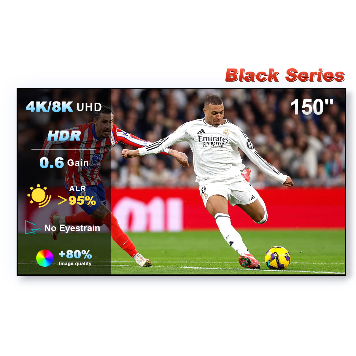 150'' NothingProjector Black Series ALR/CLR Schermo per proiettore a ottica ultra corta.