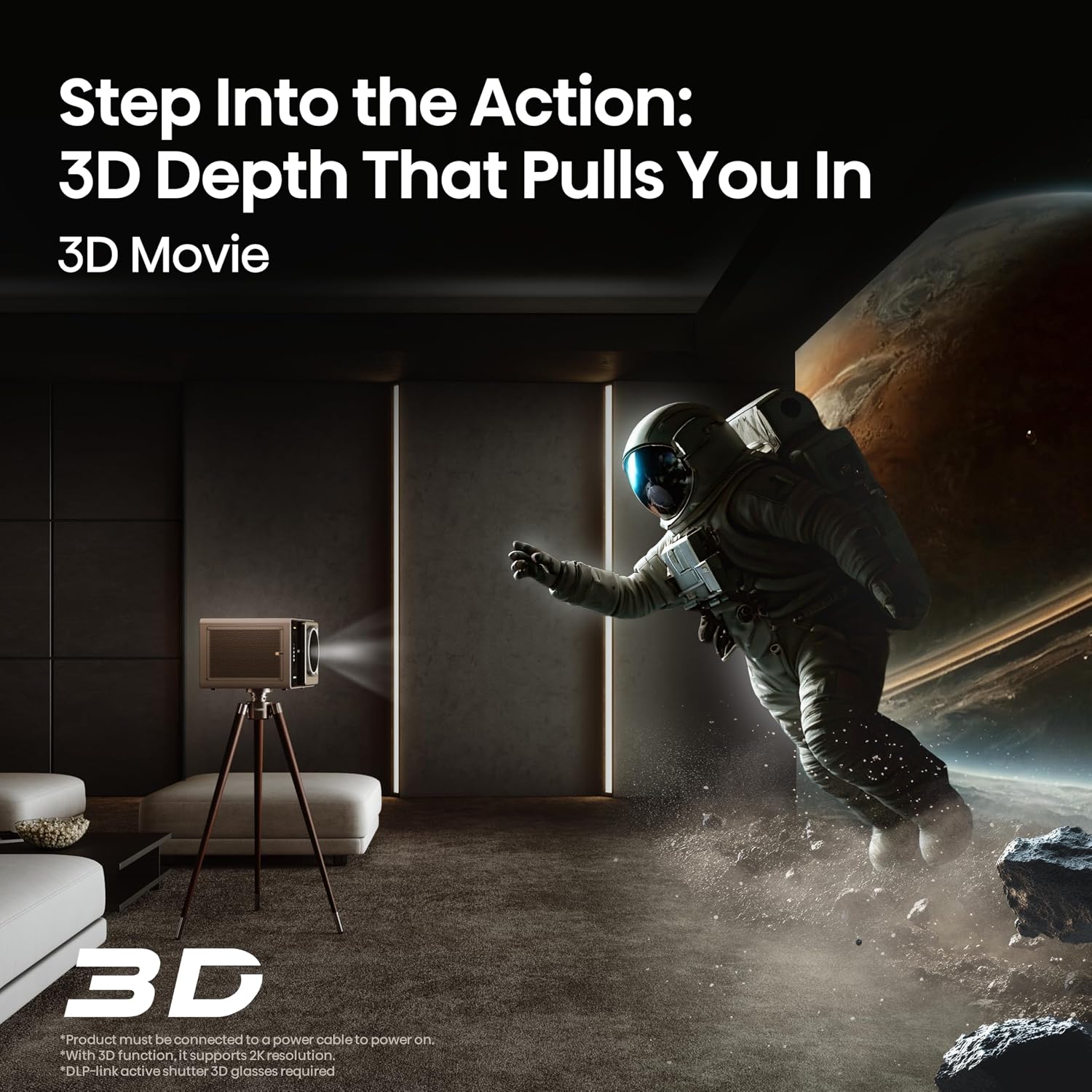 Hisense XR10 4K triple laser intelligent Vidéoprojecteur avec Iris et Lens Shift, 6000 ANSI Lumens, 65" - Système d'exploitation Vidaa amélioré Dolby Vision IMAX 300 pouces réglé par Devialet