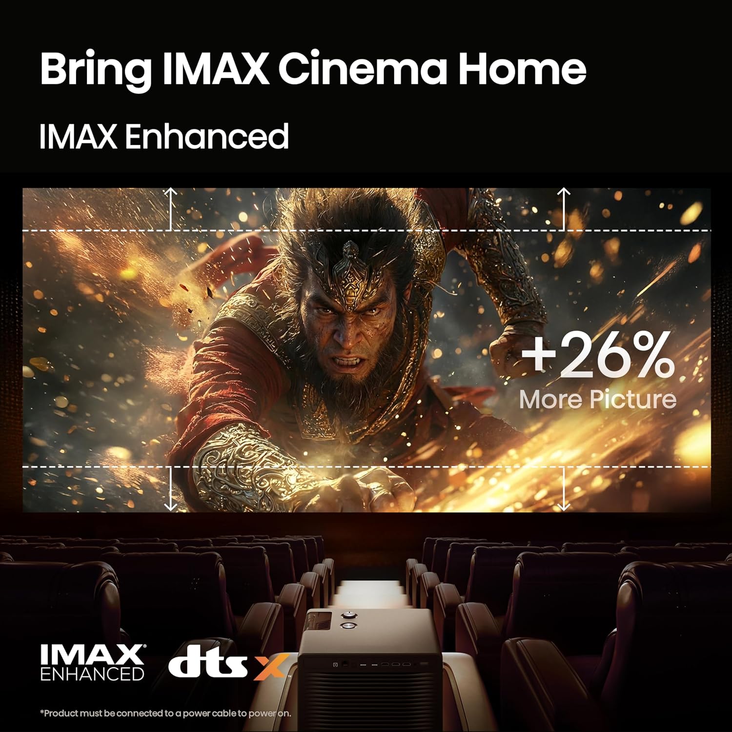 Hisense XR10 4K triple laser intelligent Vidéoprojecteur avec Iris et Lens Shift, 6000 ANSI Lumens, 65" - Système d'exploitation Vidaa amélioré Dolby Vision IMAX 300 pouces réglé par Devialet