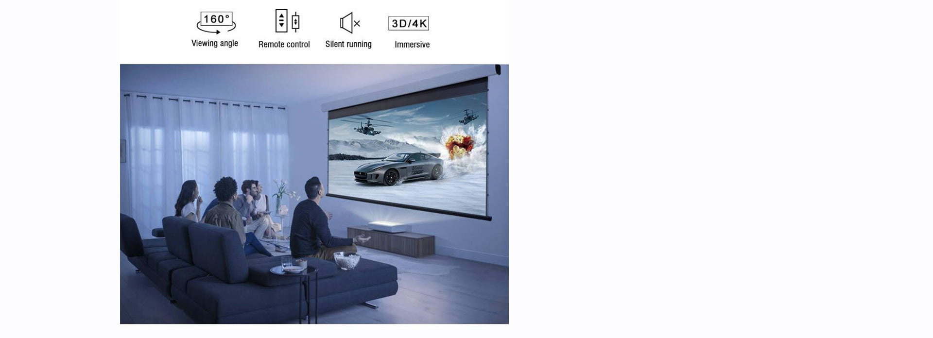 NothingProjector Black Serise Slimline Motorized Tension Drop Down ALR ...