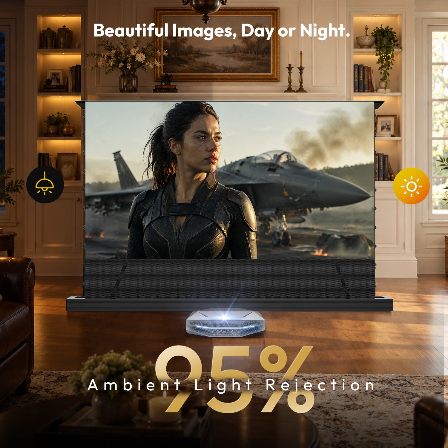 NothingProjector Motorized Floor Rising 120 inch ALR Screen For
