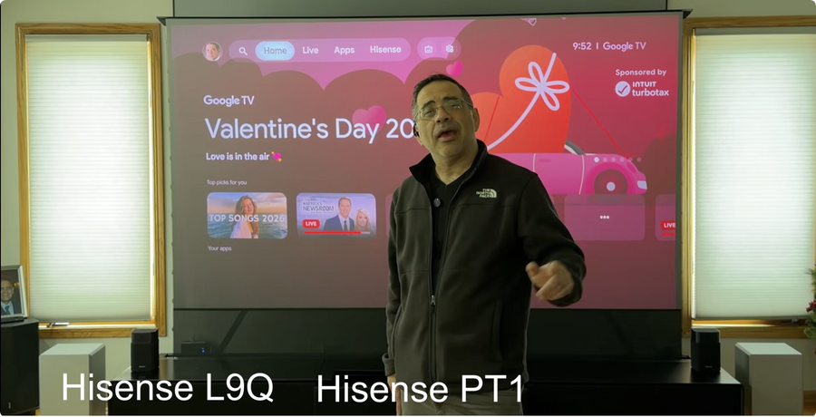 Shore UST projector cabinet setup with Hisense L9Q/Hisense PT1