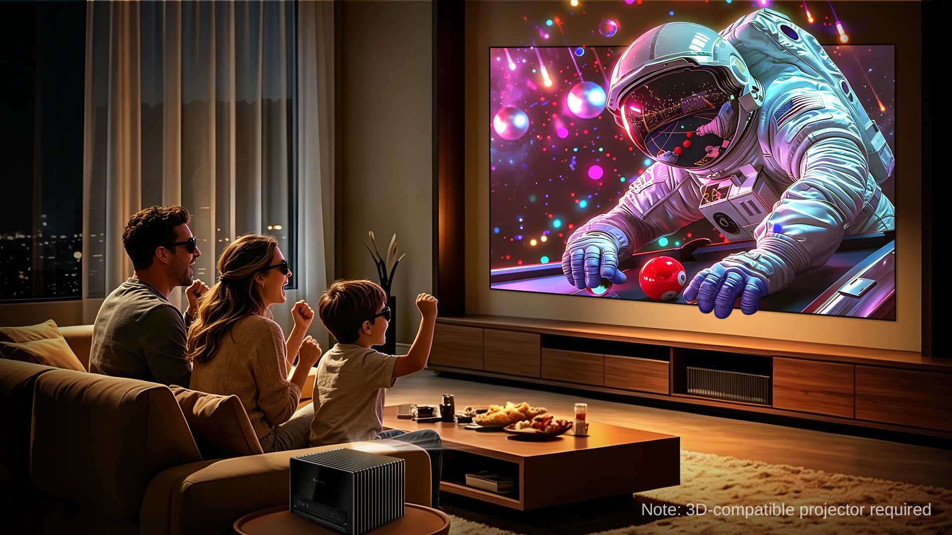 NP 100"-130" ALR Long Throw Screen delivers theater-grade 3D immersion with crystal-clear depth perception and reduced crosstalk, perfect for cinematic adventures or competitive gaming sessions.