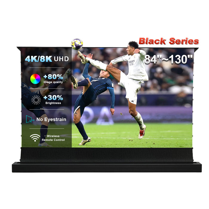 84''-130'' NothingProjector Black Series ALR Motorized Floor Rising Screen For Long Throw Projector