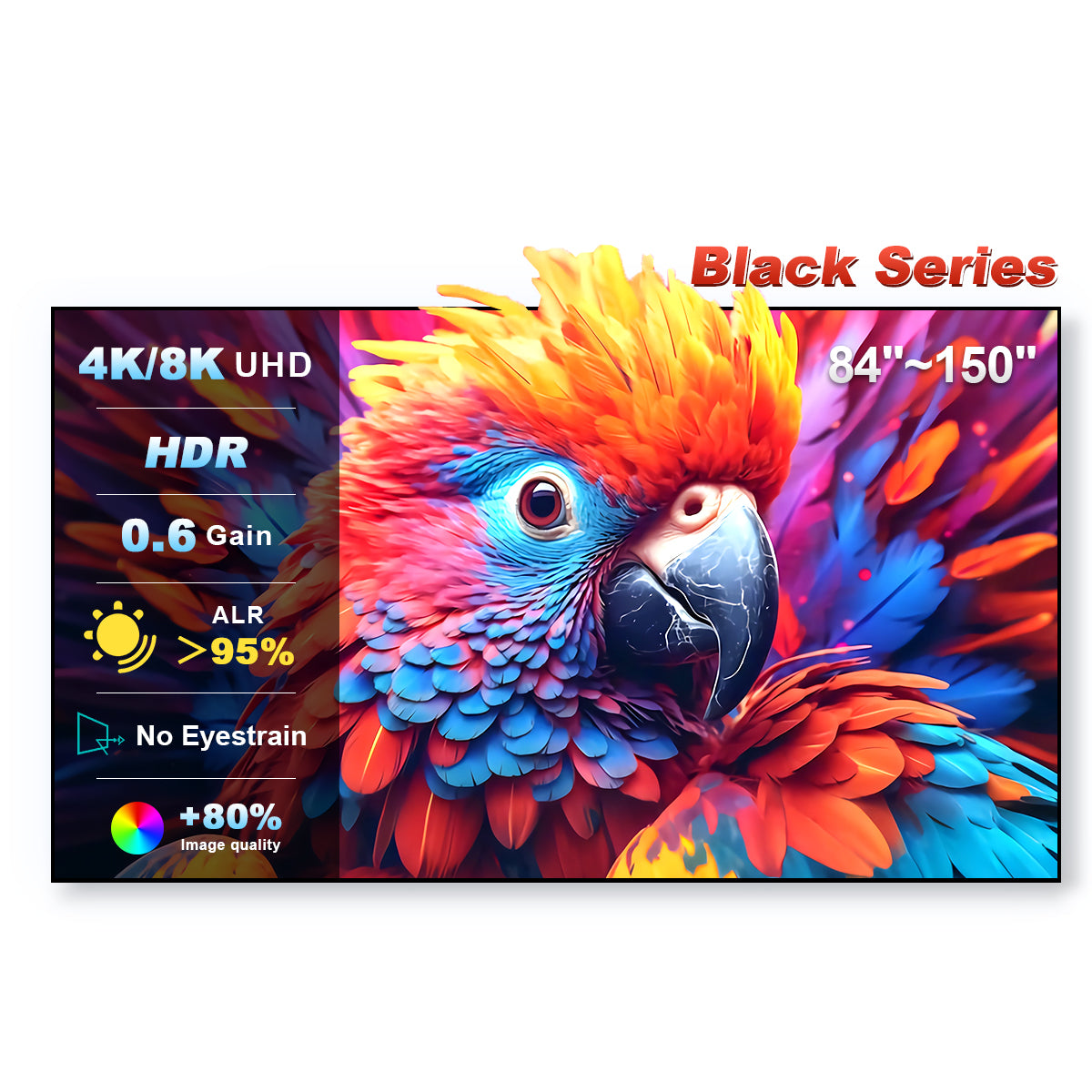 84''-150'' NothingProjector Black Series ALR/CLR Schermo per proiettore a ottica ultra corta