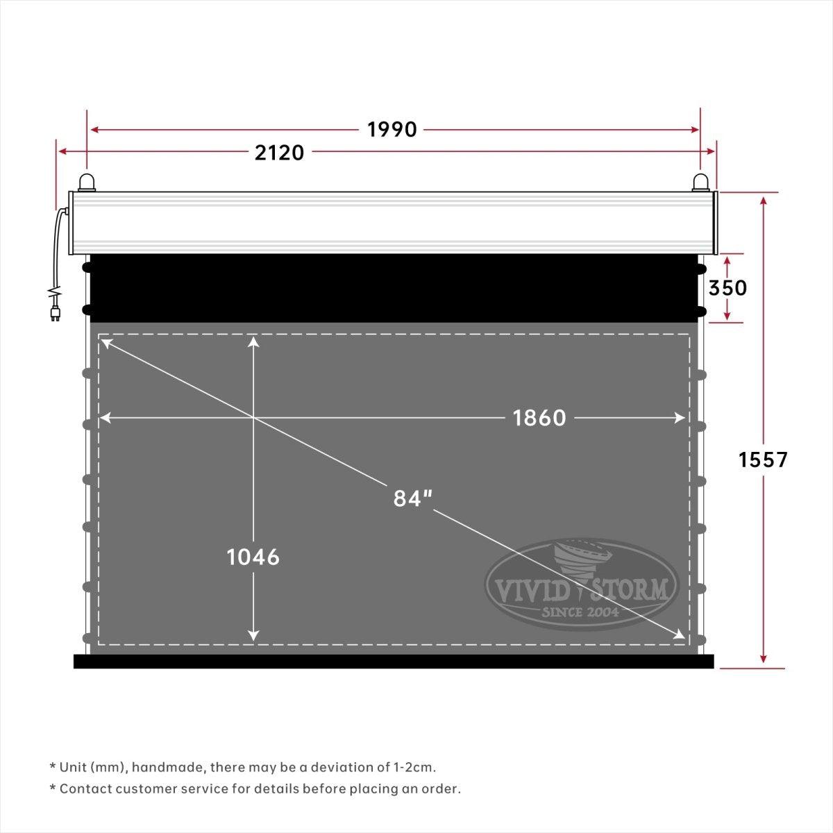 VividStorm Pro a Slimline Motoralize Tension Drop Down Down Ust Alr Projector Screen