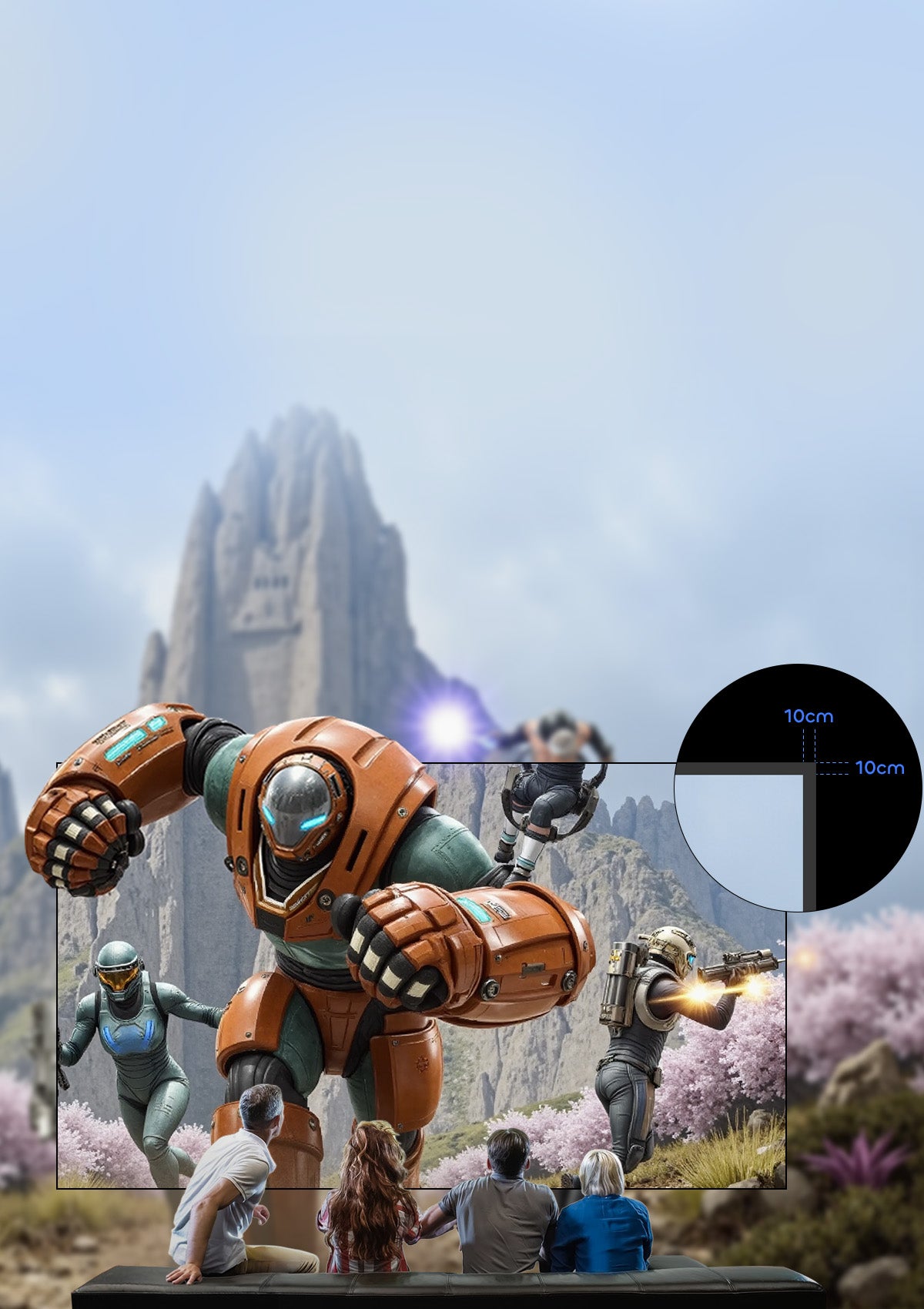 Nothingprojector ALR Long Throw Screen's 1cm ultra-slim bezel merges invisibly with walls, expanding your visual canvas for borderless cinematic immersion in movies and gaming.