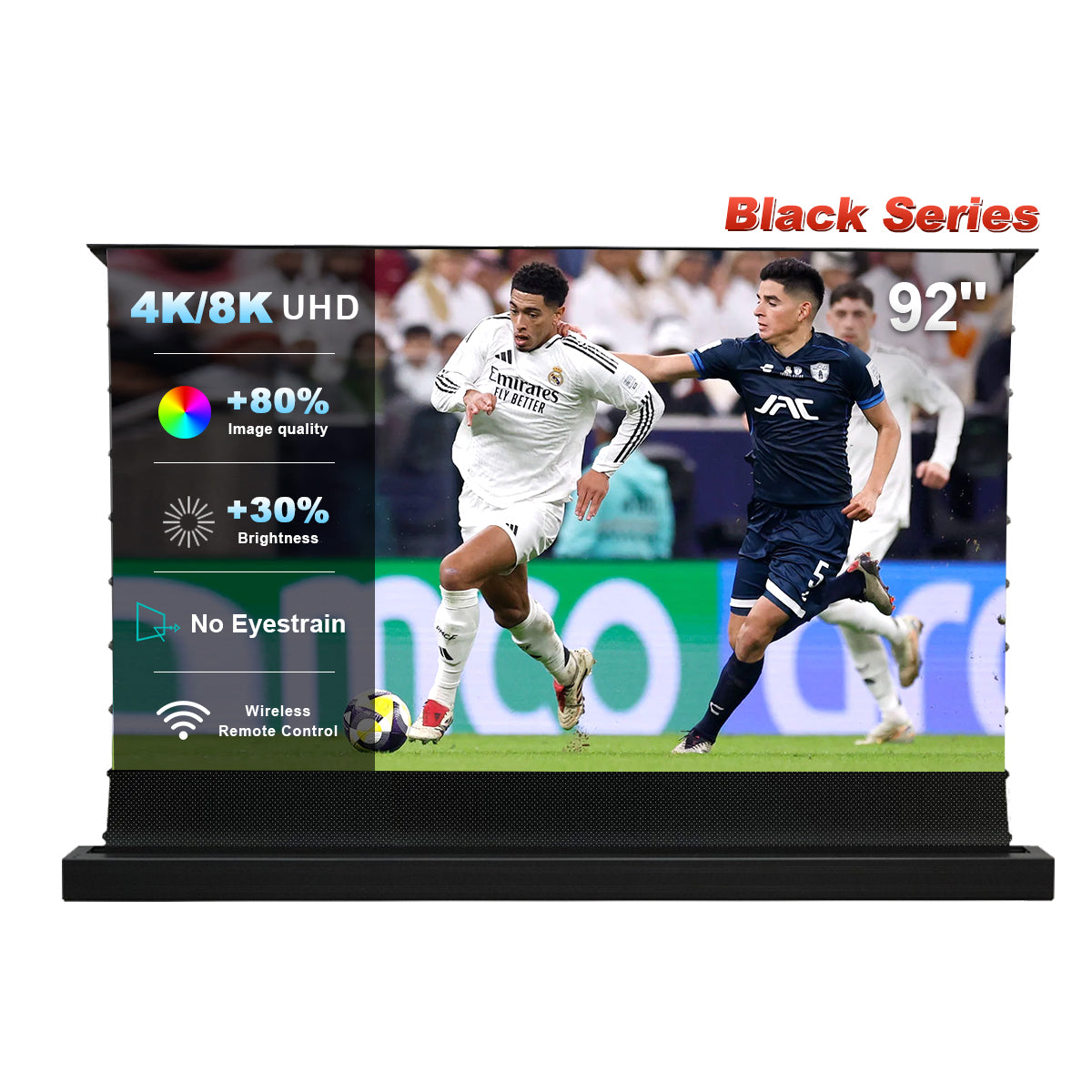 "92'' NothingProjector Black Series ALR Motorized Floor Rising Screen For Ultra Short Throw Projector			"