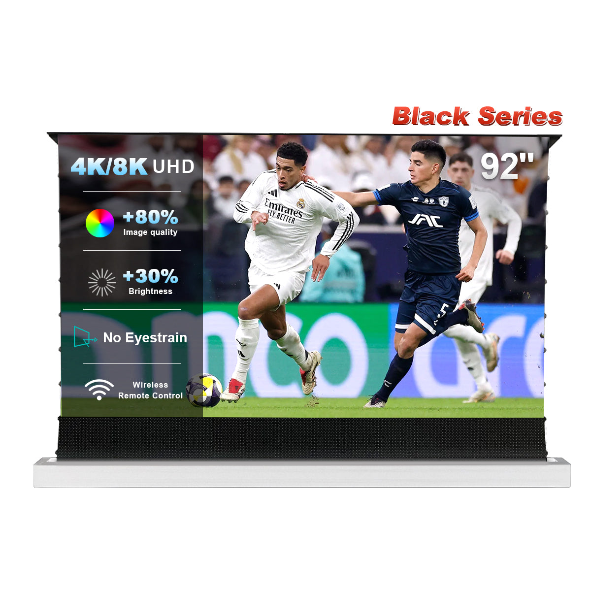 84''-120''Nothing Projector Black Series Motorisé Motorisé Du Sol Écran Pour ultra courte focale Vidéoprojecteur