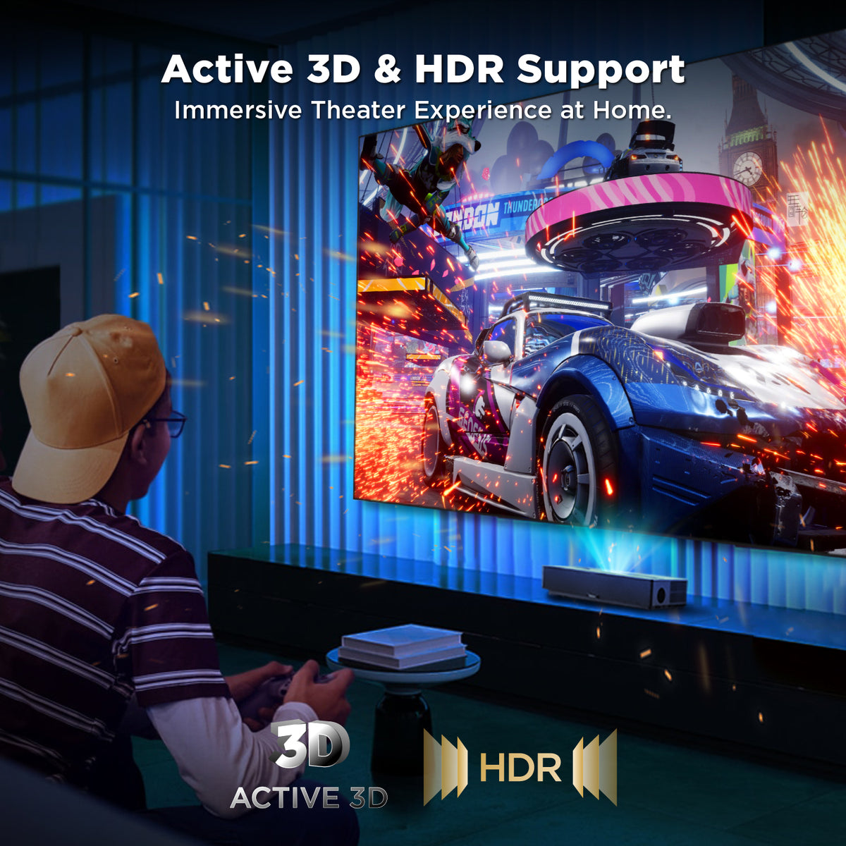 ALR Schermo UST con HDR e Active 3D per home theater.