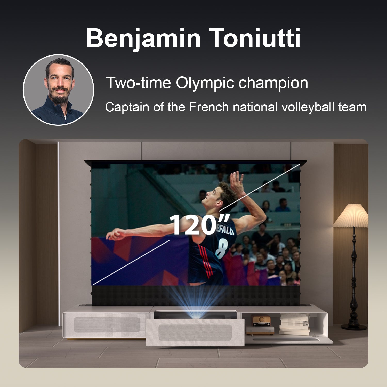 Shore Fully-Assembled Modern Matte TV Stand for UST Projector