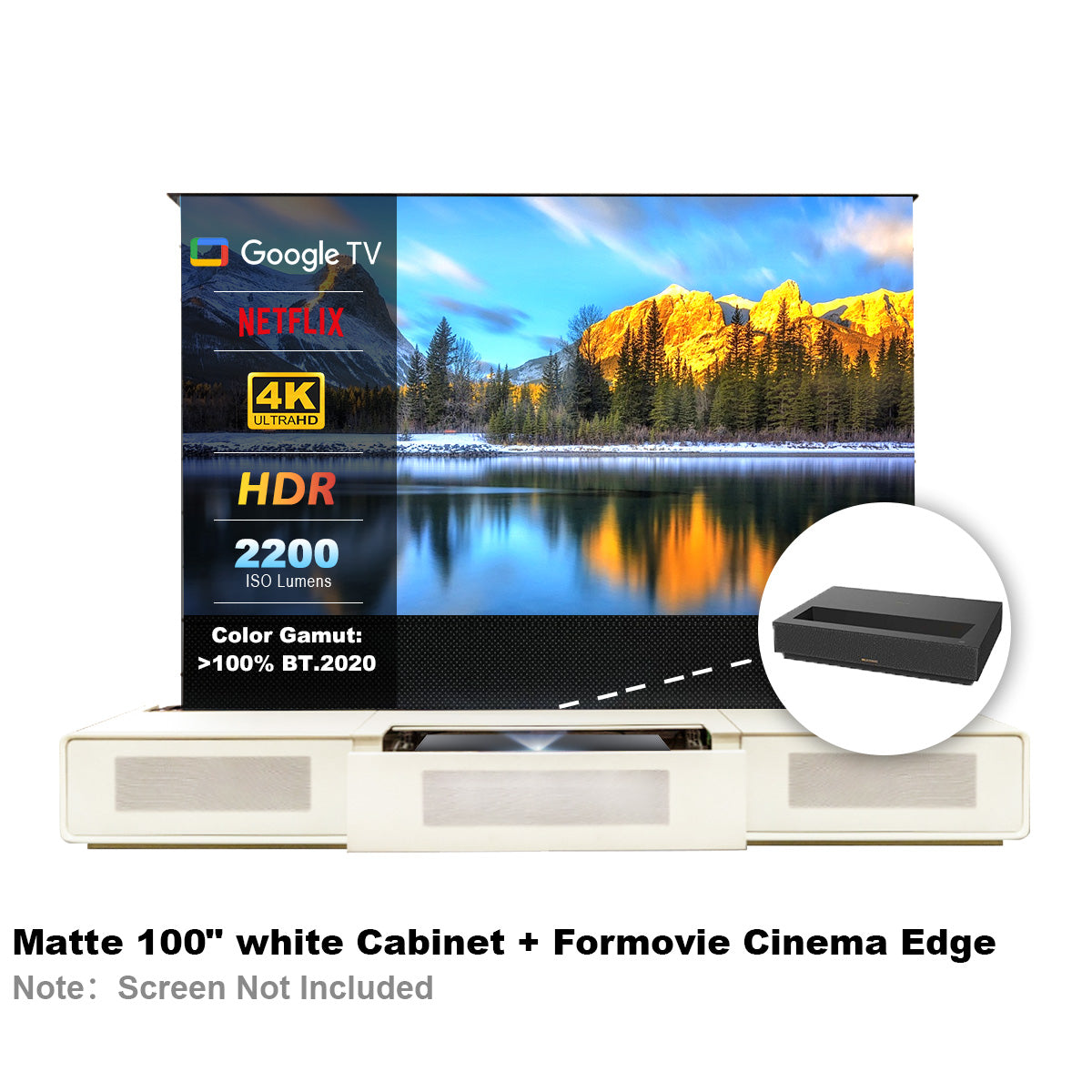 Shore Laser TV Cabinet + UST Projector Bundle (Pre-Assembled)