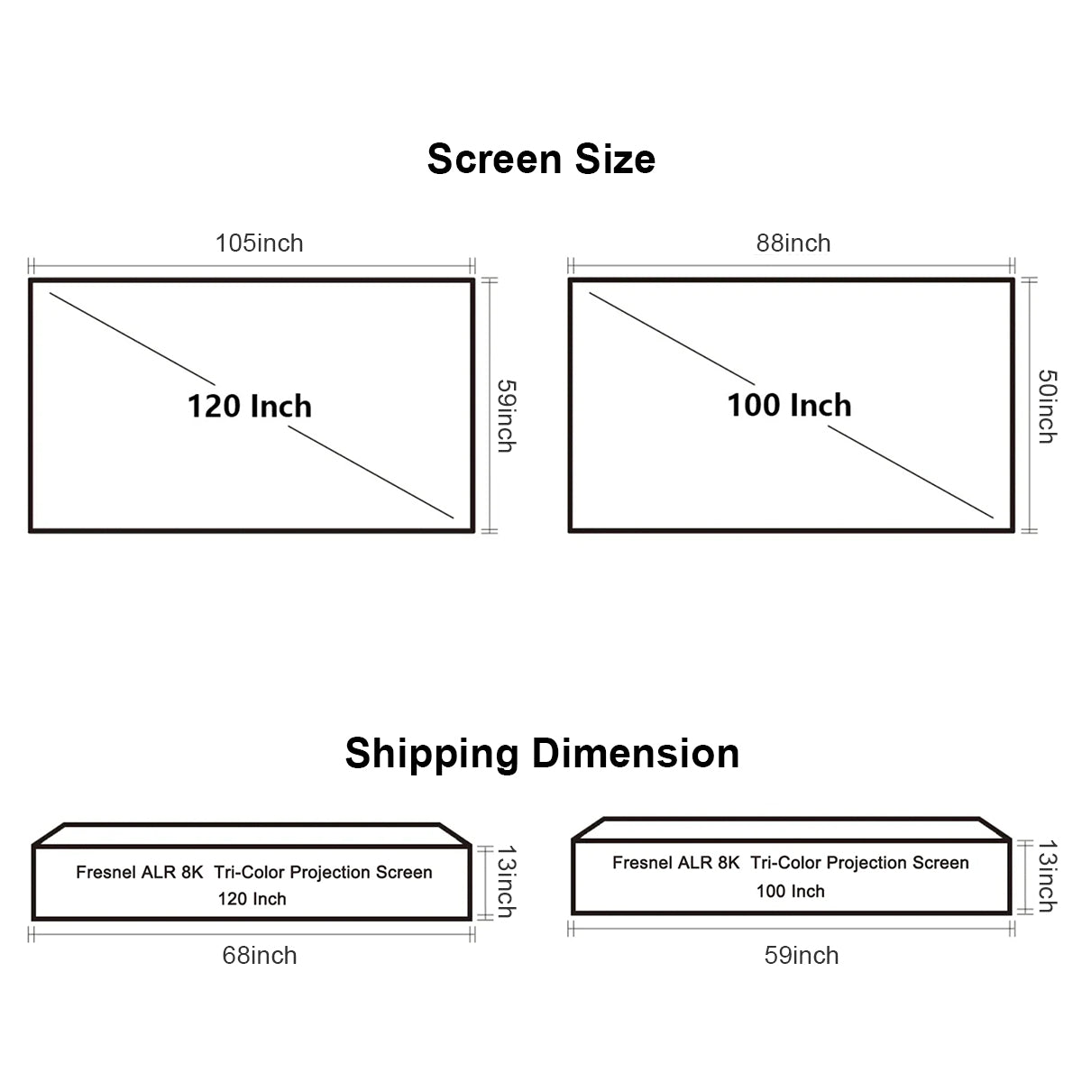 100''-120''Nothing Projector Fresnel optisch leinwand für  ultrakurzdistanz beamer