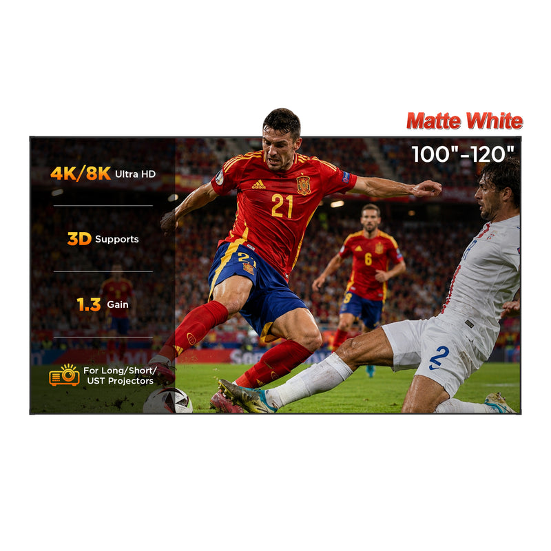 100''-120'' NothingProjector Matte White Fixed Frame Screen For Long/Short/UST Projectors
